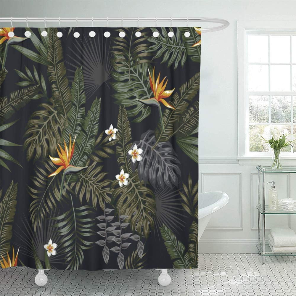 PKNMT Tropical Leaves and Flowers in the Night Style for Men's Prints