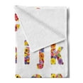 thumbnail image 2 of Letters Soft Flannel Fleece Throw Blanket, Floral Alphabet with Blooming Letters Sunflower Cornflower Dahlia Rainbow Image, Cozy Plush for Indoor and Outdoor Use, 70" x 90", Multicolor, by Ambesonne, 2 of 5