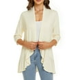 thumbnail image 5 of jsaierl Women's Casual Lightweight Open Front Cardigans Soft Draped Ruffles 3/4 Sleeve Fall Cardigan for Women (S-3XL), 5 of 7