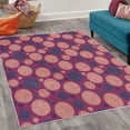 thumbnail image 2 of Circle Decorative Rug, Vintage Design with Round Shapes with Curved Lines Abstract Geometric Motifs, Quality Carpet for Bedroom Dorm and Living Room, 6 Sizes, Purple Almond, by Ambesonne, 2 of 4