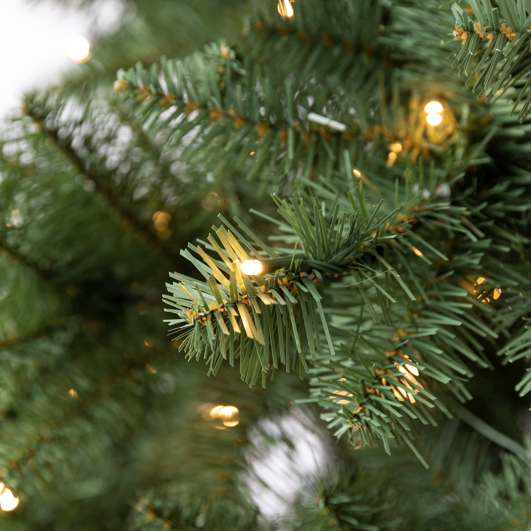 6.5' Pre-Lit Windham Spruce Green Artificial Christmas Tree with 300 Warm White LED Lights and Stand, by Holiday Time
