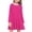 Hot Pink, variant on Arshiner Girls Long Sleeve Dress Fall Cotton Crewneck Tiered Ruffle Swing Solid Casual Midi Dresses