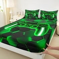 thumbnail image 4 of Erosebridal Gamer Gamepad Sheet Set Twin, Geometry Stripe Bedding Sets Twin Size, Game Lover Twin Sheet Sets, Microfiber Room Decorative, 3-Piece, 4 of 6
