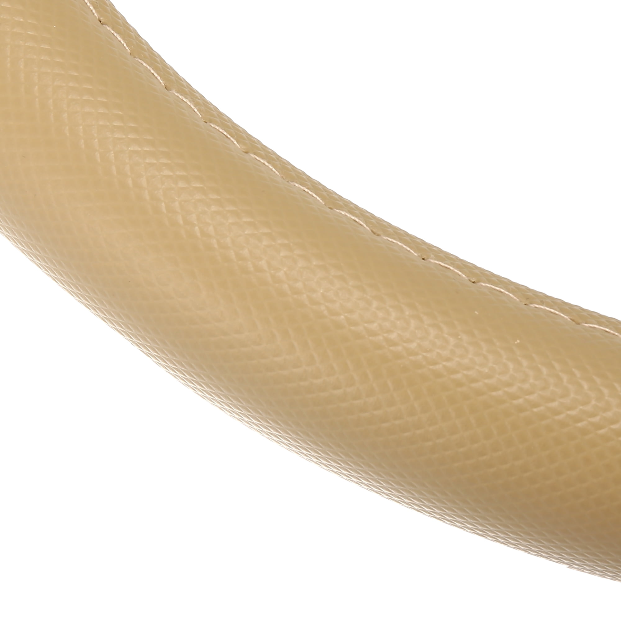 Unique Bargains 15" Universal Anti Slip Steering Wheel Grip Cover for Car Sedan SUV Breathable Wood Grain Khaki Beige