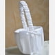 thumbnail image 5 of Cesta de satén blanco con lazo para la ceremonia de boda de la niña de las flores, 5 of 6