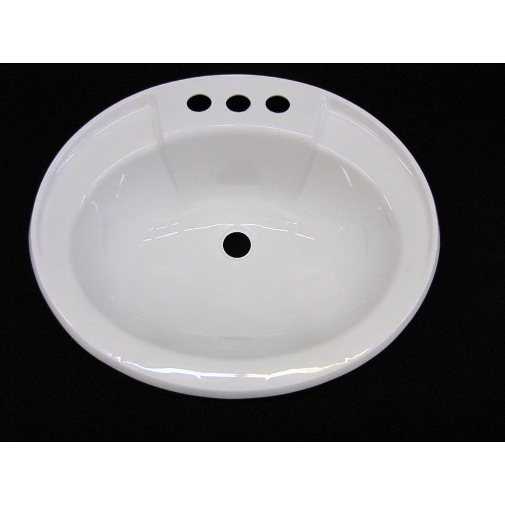 Mobile Home RV Marine Parts Bathroom Lav Sink White Hardware/Drain