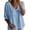 Blue, variant on Long Sleeve Shirts for Women V Neck Peplum Blouse Side Lace Panel long Cuffed Sleeve Loose Casual Top Yellow L