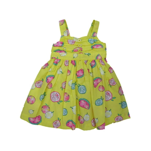 Heartworks Infant & Toddler Girls Yellow Fruit Print Dress Sun Dress 12m