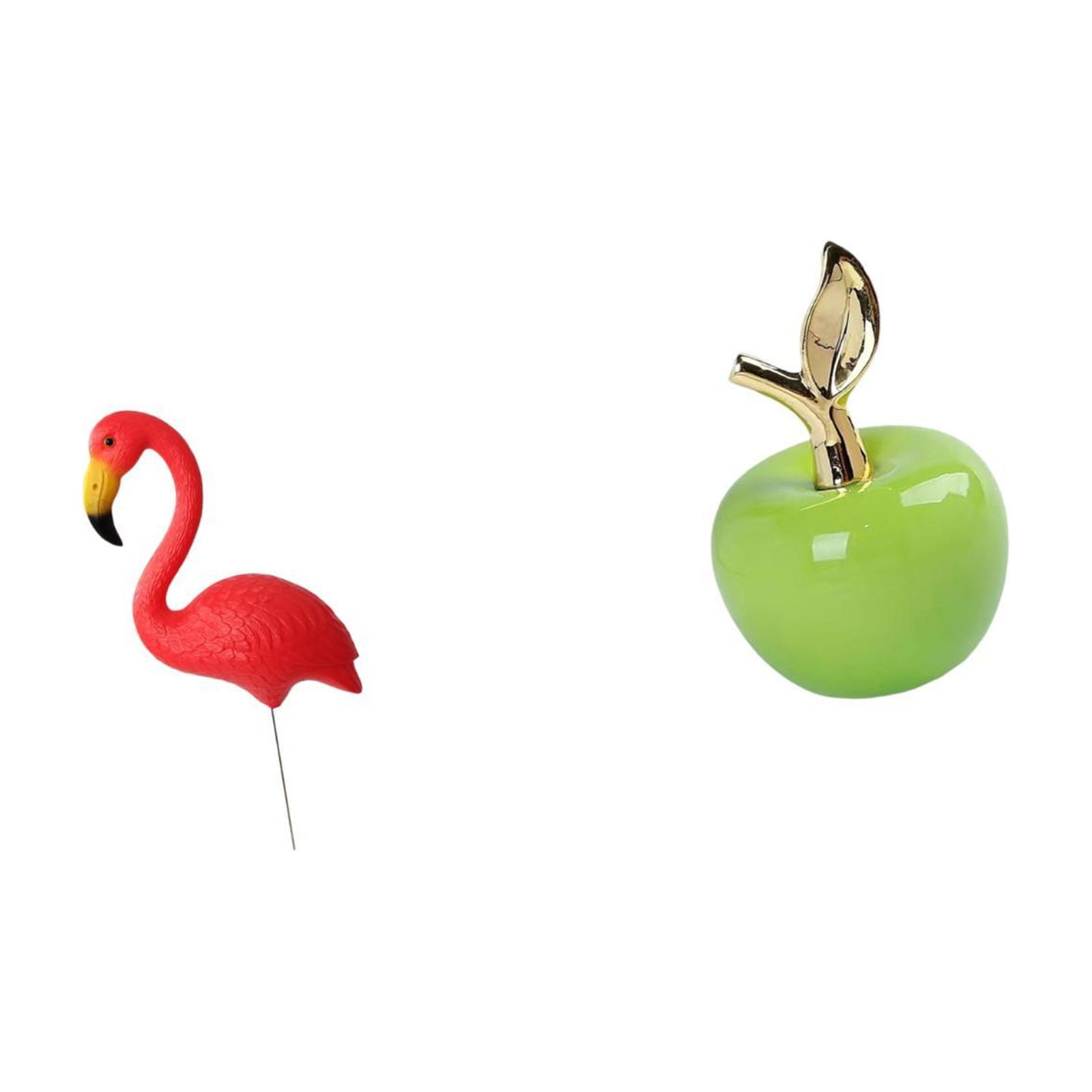 Miulika Flamingo Garden Stake Sculpture and Ceramic Figurine Yard Art Ornament for Holiday Spring Home Decoration and Cafe Study Room