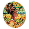 thumbnail image 3 of Designart 'African American Woman Portrait with Turban III' Modern Wood Wall Clock, 3 of 5