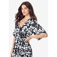 thumbnail image 4 of Roaman's Women's Plus Size Flutter Sleeve Wrap Maxi Dress, 4 of 6