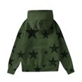 thumbnail image 4 of Htigea Cute Ears Hoodies for Women Star Print Long Sleeve Drawstring Hooded Sweatshirts Casual Loose Fit Pullover Tops Army Green S, 4 of 5