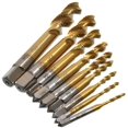 thumbnail image 2 of 9pcs Spiral Screw Thread Taps Titanium Coated HSS 6542 Metric Spiral Point Flute Tap Thread Tapping Tool, 2 of 7