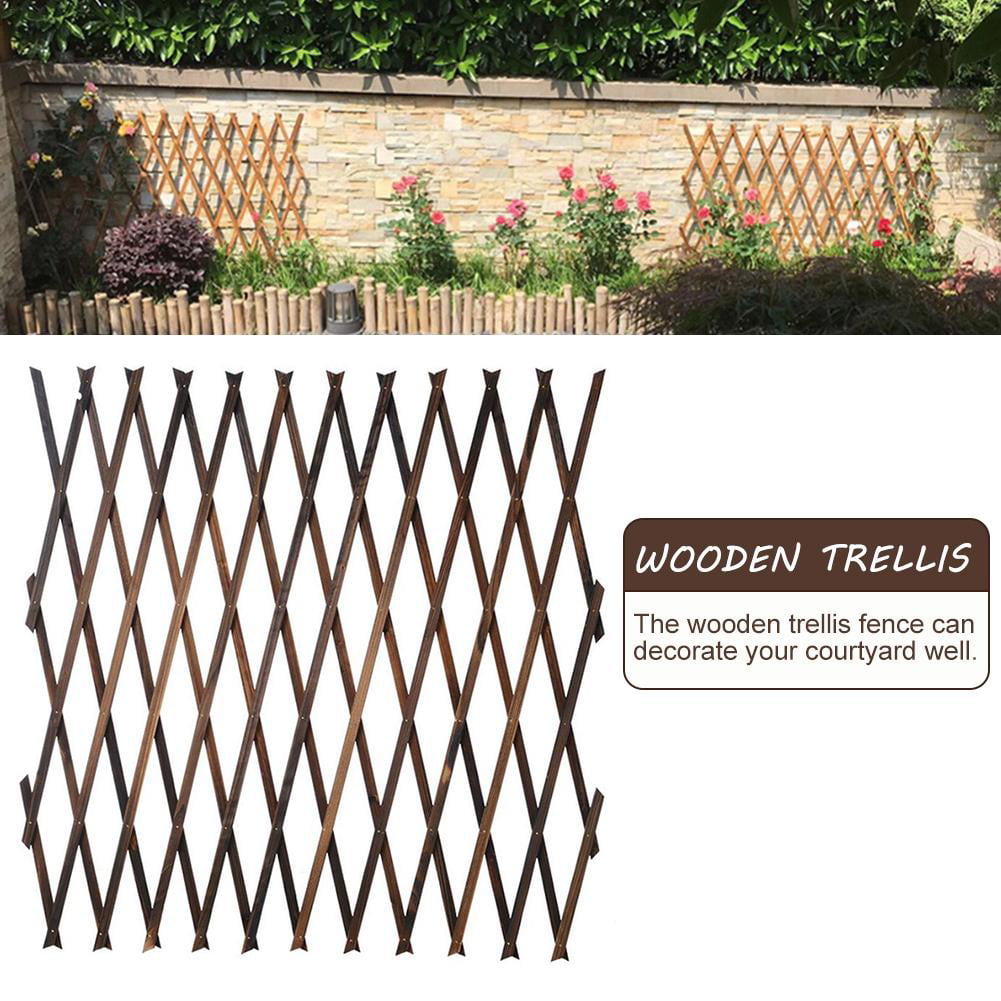 Retractable Trellis Flower Stand Anti-corrosion Anti-insect Folding Expandable Wooden Trellis Fence for Courtyard Decoration Expanding Wooden Trellises Garden Plant Support Wooden Trellis