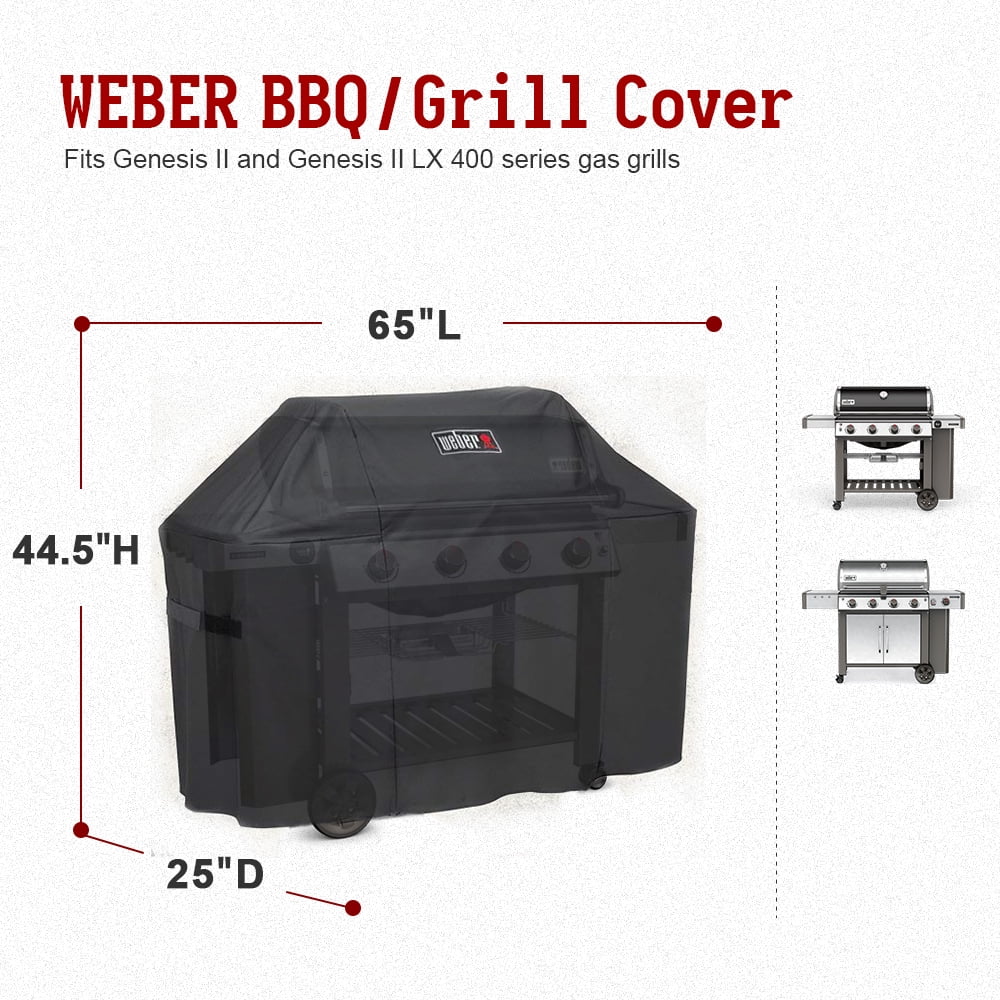 7131 for Weber Genesis II 400 Series Premium Grill Cover, Heavy Duty and Waterproof, Fits Grill Widths Up To 65 Inches