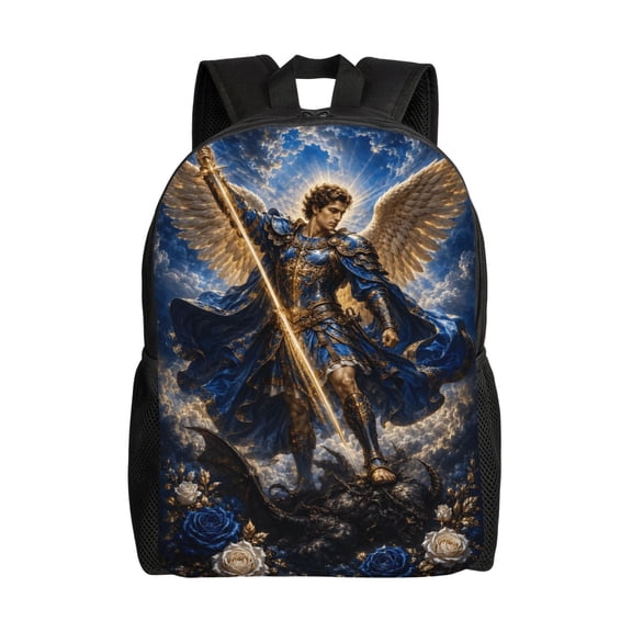 Blue Angel Warrior Backpack Full Front Print Travel Laptop Bag for Men and Women
