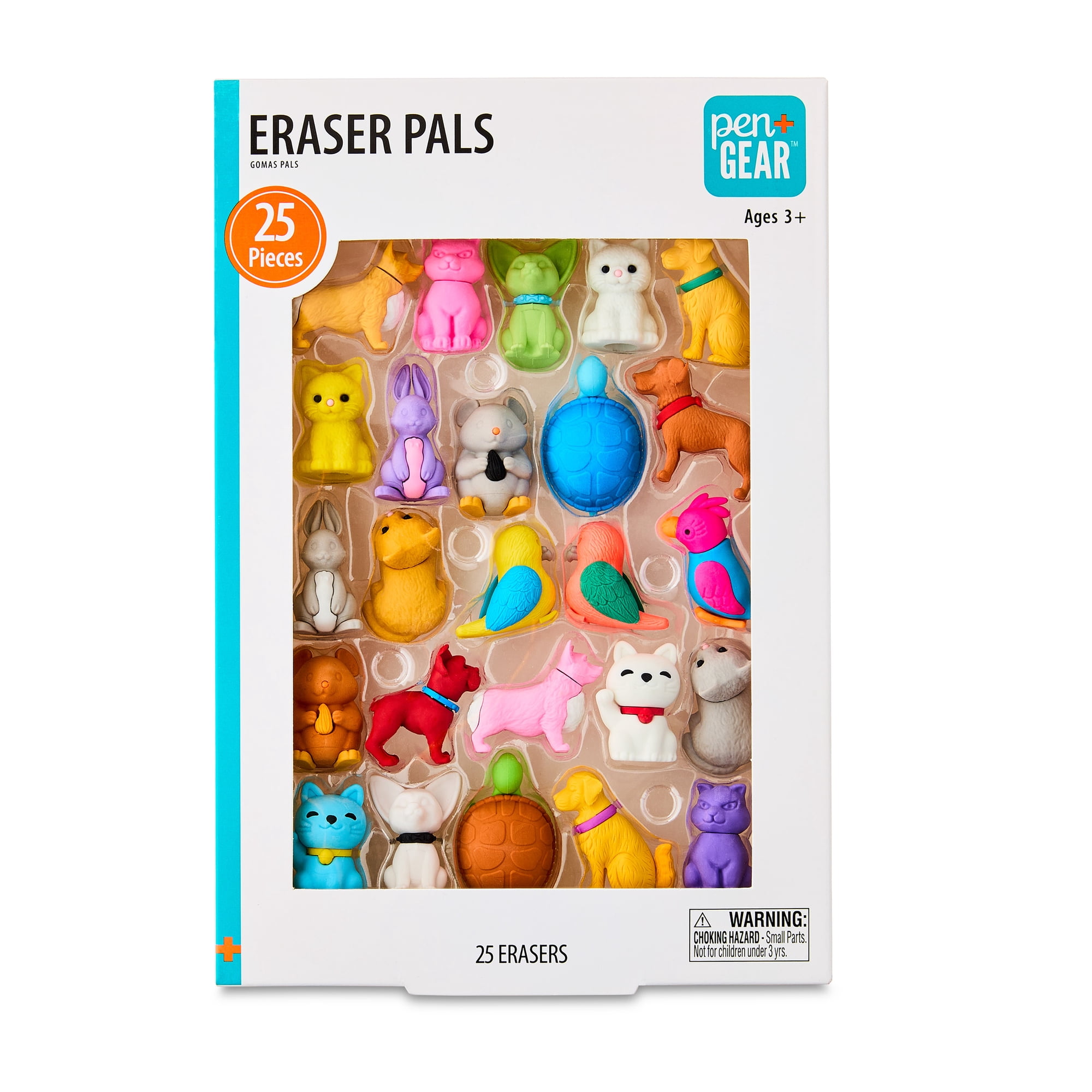 Pen+Gear Eraser Pals Pets Novelty Erasers, 25 Count