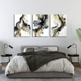 thumbnail image 4 of 3Pcs Framed Black and Gold Abstract Wall Art, Modern Grey and Gold Marble Fluid Canvas Wall Art Prints Posters Wall Decor Pictures for Living Room Bedroom Office Home Decoration,Ready to hang, 4 of 7