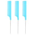 thumbnail image 2 of Washranp 3Pcs Rat Tail Comb Hair Comb,Rat Tail Carbon Fiber Heat Resistant Teasing Combs with Stainless Steel Pintail for Hair Rat tail Combs Salon, 2 of 4