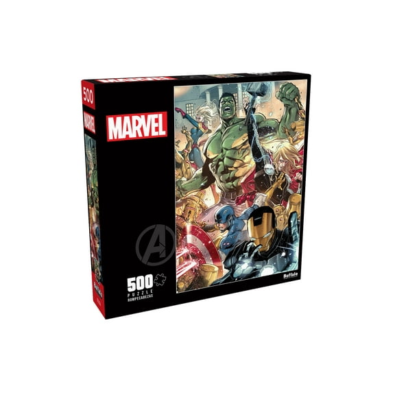 Buffalo Games 500-Piece Marvel Avengers World 14 Interlocking Jigsaw Puzzle for Adults Ages 14 