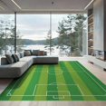 thumbnail image 2 of ODIKA 8'x10' Washable Area Rug Bold Pitch Lines Durable Interactive Velvet Football Soccer Field Playful for Living Room, Under Sectional, Family , Non-Slip, 2 of 7