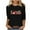 A03-Black, variant on Womens 3/4 Sleeve Crew Neck Valentine T Shirts Love Heart Printed Graphic Tee Tops