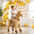 thumbnail image 3 of PonyCycle Kid-Powered Ride-On Horse Toy, No Battery, Hand Brake, Ages 4–7, Light Brown, E436, 3 of 11