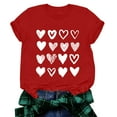 thumbnail image 4 of Fgnfyis T-Shirts à Manches Courtes pour Femmes T-Shirts Graphiques de la Saint-Valentin pour Femmes T-Shirts à Manches Courtes avec Cœur T-Shirts Mignons de la Saint-Valentin pour Elle T-Shirts pour Femmes Rouge G, 4 of 4
