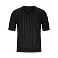 thumbnail image 4 of T-Shirts Col Rond pour Hommes Grands T-Shirts Polos Col en V Tricot Polo Texturé Été, 4 of 6