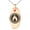Rose, variant on Stainless Steel Fire Element Rune Engraved Small Oval Charm Pendant Necklace