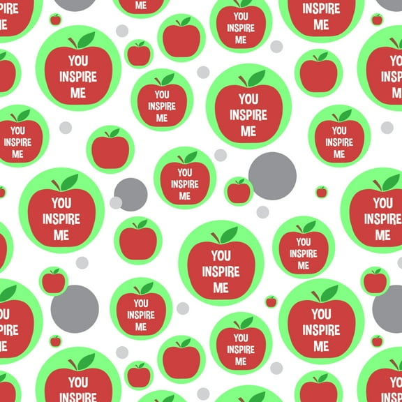 You Inspire Me Teacher Apple Premium Gift Wrap Wrapping Paper Roll