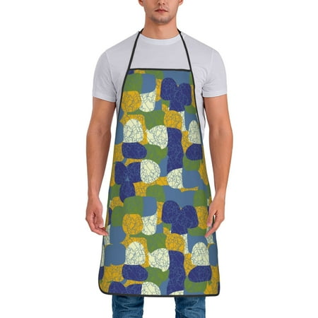 

Chef Aprons for Men and Women - Abstract pattern spots Oil-Resistant Bib Aprons for Cooking Waterproof BBQ Grilling Kitchen Aprons Gifts for Women and Men