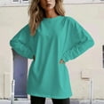 thumbnail image 2 of VNKIDY Women's Solid Color Long Sleeve T Shirt Oversized Crewneck Loose Fit Blouse For Casual Daily Outdoor Wear Classic Tops, 2 of 4