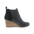 thumbnail image 2 of TOMS Womens Black Gored Side Panels Slip Resistant Padded Kelsey Round Toe Wedge Dress Booties 7 W, 2 of 3