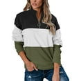 thumbnail image 2 of Gvmfive Women's Long Sleeve Lapel Zipper Sweatshirt Color Block Pullover Casual Tops, 2 of 4