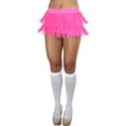 thumbnail image 7 of ToBeInStyle Women's Fringed Mini Skirt With Lame Waist Band - Hot Pink, 7 of 7