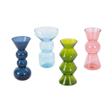 Mainstays 4-Pack Colored Glass Propagation Stations with Various Sizes for Indoor Plants