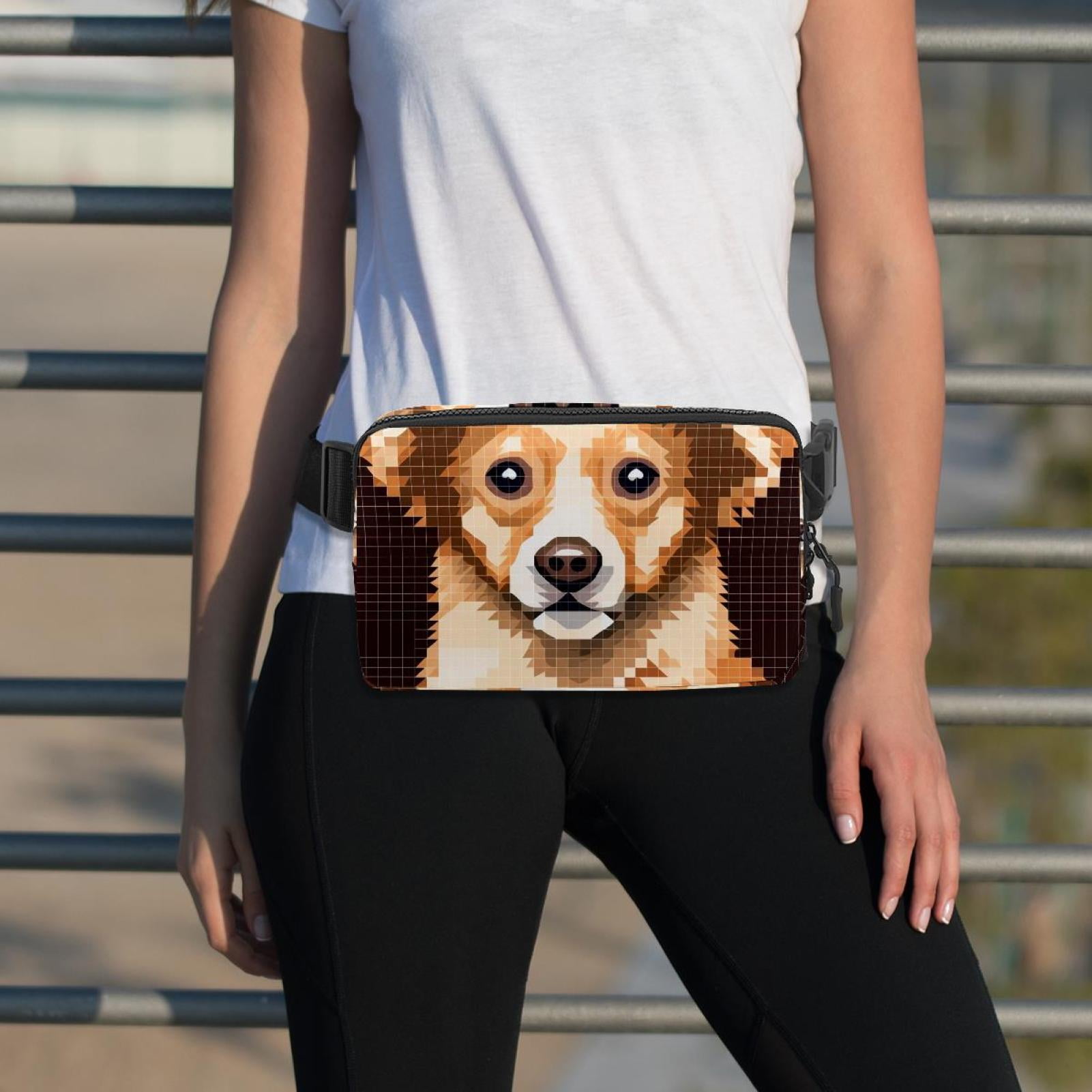 Pixel dog Adjustable Lightweight Waist Bags with Extension Strap, Unisex Running Belt Fanny Pack