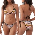 thumbnail image 3 of Rateoe Retro 70s Hippie Print Women’s Bikini Swimsuits, Adjustable Bikini Set,Two-Piece Swimwear Removable Padding Bikini, 3 of 6