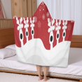 thumbnail image 5 of Red Christmas Reindeer Pattern Hooded Bath Towel，50"x30" for Ages 3 To 12 Kids, Quick Dry Lightweight Soft Microfiber Hood Beach Towel Cover Up for Kids, 5 of 7