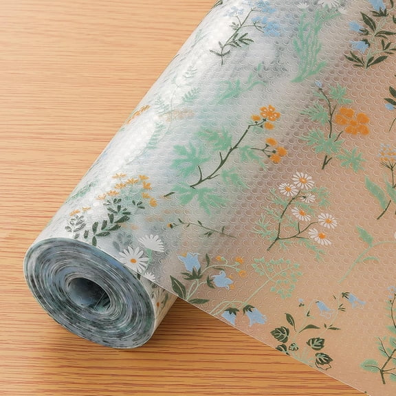 Shelf Liner for Kitchen Cabinet, Non-Adhesive Floral Drawer
