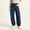 Dark Blue, variant on Women's Jeans Jogger Drawstring Cuff Zip Fly Multi Patch Pockets Loose Tapered Fit Khaki Blue Navy Casual Bottoms, Pants for Women Jeans Green S