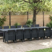 vidaXL Garden Dining Set 15 pcs Anthracite Polt rattan