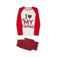 thumbnail image 4 of Elippeo Family Matching Christmas Pajamas, Letter Print Long Sleeve Tops and Plaid Pants Sleepwear Set, 4 of 10