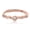 Rose Gold, variant on Gold Tone Adjustable Ring with Round Clear Center Stone and Vintage Inspired Floral Band Design