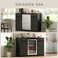 thumbnail image 4 of Herture Mini Fridge Cabinet,Coffee Bar Cabinet with Fridge Space & Wine Storage with Outlet,Fits 24" Fridge,Mini Fridge Stand,Buffet Sideboard Table Wine Cabinet for Kitchen Dining Room Black KH04MRB, 4 of 9