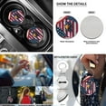 thumbnail image 5 of Yuyamidu USA Flag Car Seat Cover Set of 13 Ealge Steering Wheel Cover Seatbelt Pads Armrest Cover Key Ring Coasters, Universal Fit Auto Accessories, 5 of 6