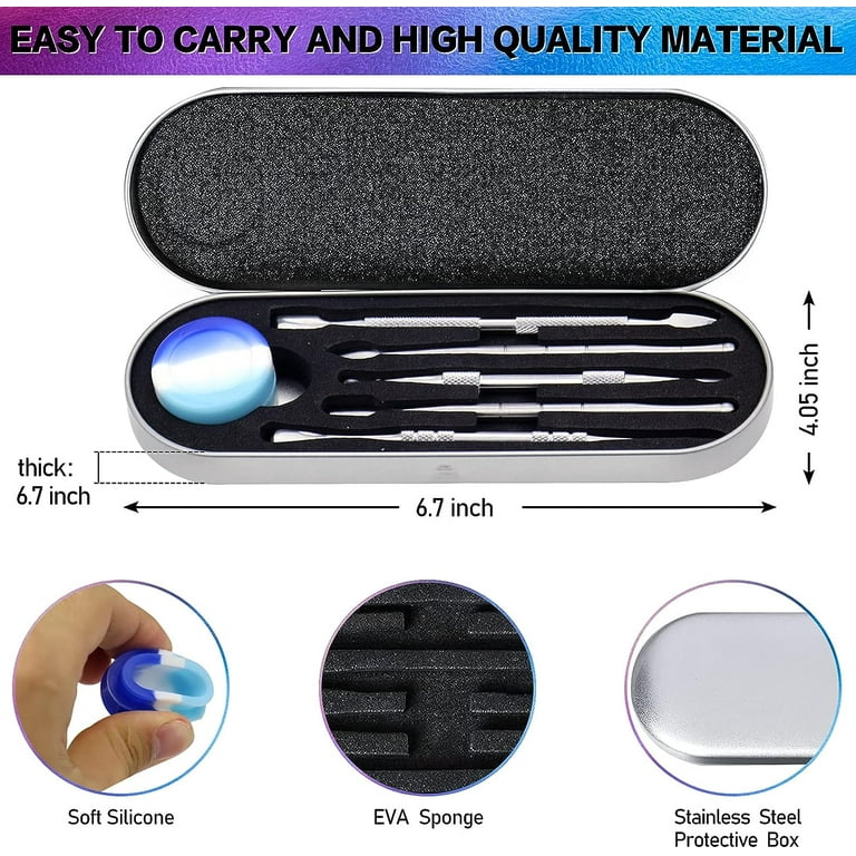 Dab tool pack of 3 - heat resistant stainless steel rainbow wax carving  tools perfect for modeling