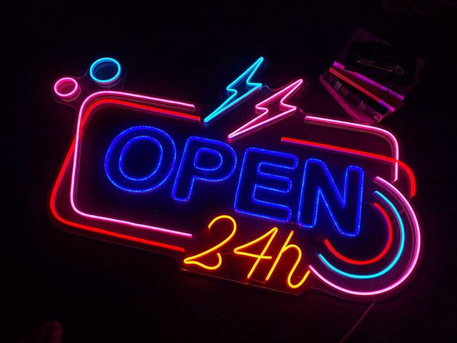 Glowneon Open 24h Neon Signs, Open Sign, Led Lights