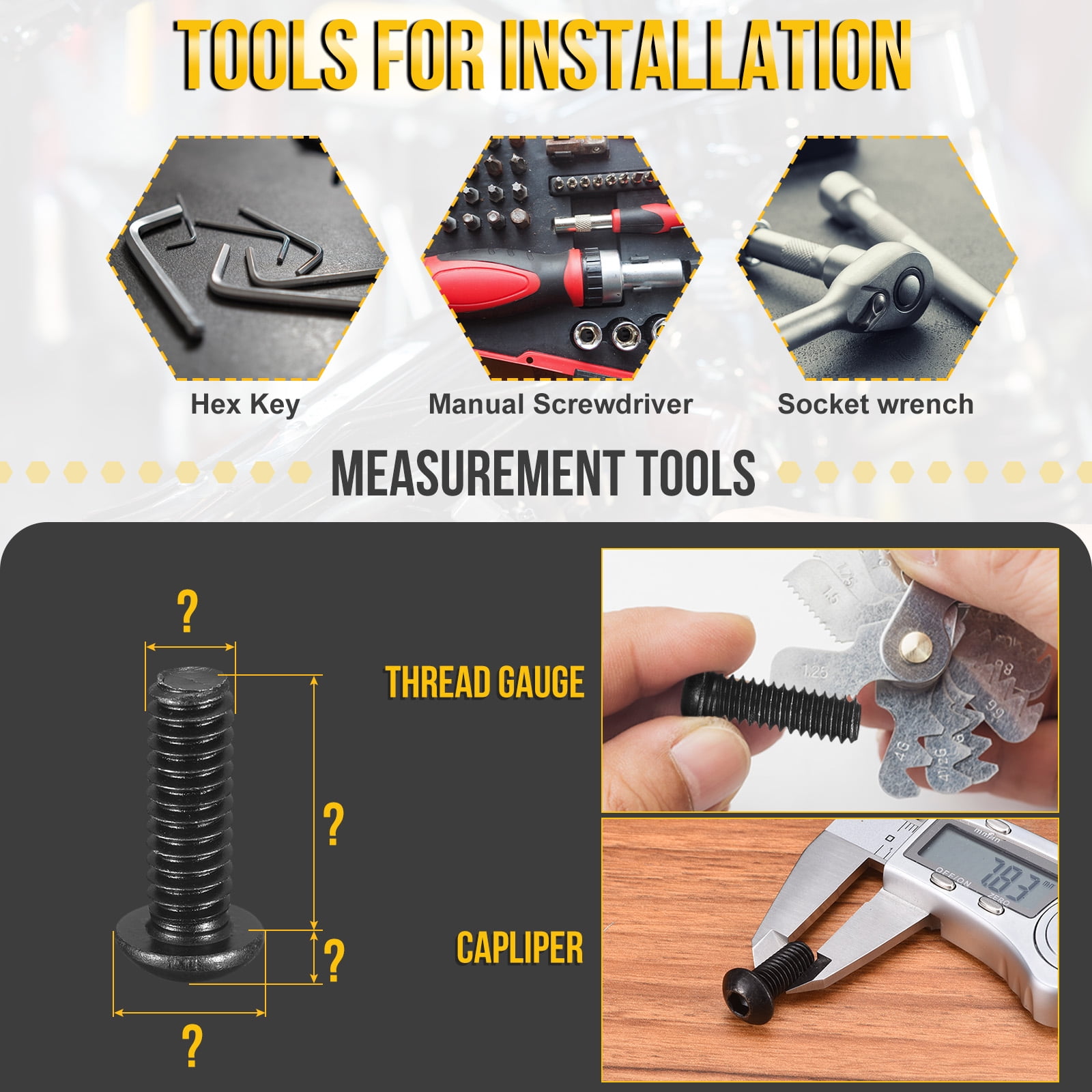 Uxcell M6-1x40mm Button Head Socket Cap Screws - 100Pack - Good for Road Bicycle, Mountain Bike, Auto, Motorcycle - Carbon Steel Black Oxide - Hex Drive Fasteners